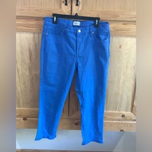 Crown & Ivy high rise skinny crop frayed ruffle hem pants size 14